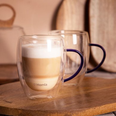 Набор кружек Homla Cembra 0,35 л | Прозрачный / Синий - 4 Набор кружек Homla Cembra 0,35 л | Прозрачный / Синий 211229 фото - 4