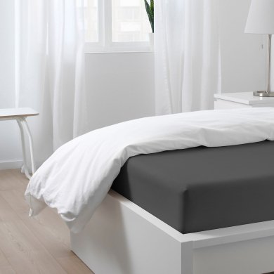 IKEA Простынь на резинке NATTJASMIN 90x200 см Серый (ИКЕА NATTJASMIN) 90442683 фото - 8