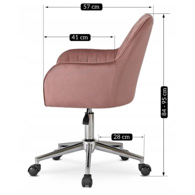 Офисное кресло Mebel Elit TOM Welur Розовый - 10 Офисное кресло Mebel Elit TOM Welur Розовый ME.TOM/R/CH/V/FO фото - 10