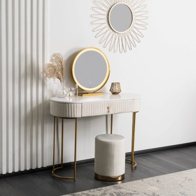 Туалетний стіл з пуфом Mebel Elit VITA Бежевий ME.VITA/BZ/ZL/B фото - 3