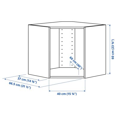 IKEA Каркас навесного углового шкафа METOD (ИКЕА МЕТОДЫ) 00212554 фото - 3