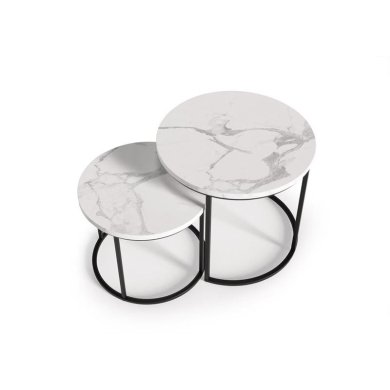 Комплект журнальних столів Halmar OREO Marmur 2 шт Білий V-CH-OREO-LAW-BIAŁY_MARMUR фото - 4