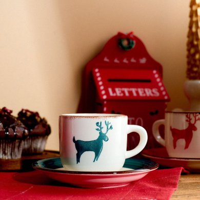 Чашка з блюдцем Homla NULI 250 мл Синій 230847 фото - 4