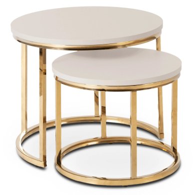 Комплект журнальних столів Mebel Elit APULIA 2 шт Кашемір ME.APULIA/KASZ/ZL/L