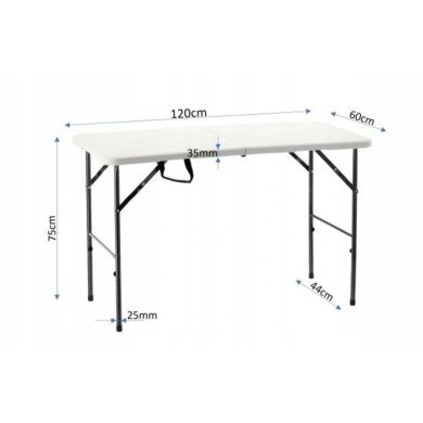 Складаний туристичний стіл Garden Line 120 см Білий ZUM2538 фото - 6