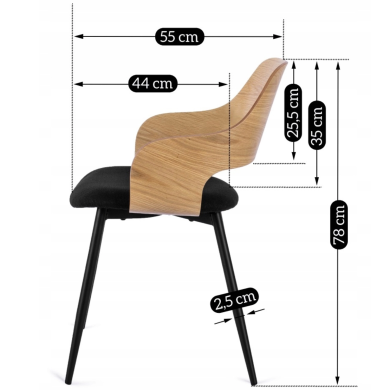 Обеденный стул Mebel Elit ORBI Черный - 11 Обеденный стул Mebel Elit ORBI Черный ME.ORBI/CZ/D/T/K фото - 11