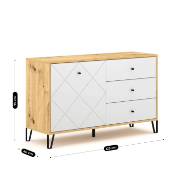 Комод Mebel Elit BACARDI Белый - 8 Комод Mebel Elit BACARDI Белый W.BILBAO/BL5/DA/B/KOM1D3S фото - 8