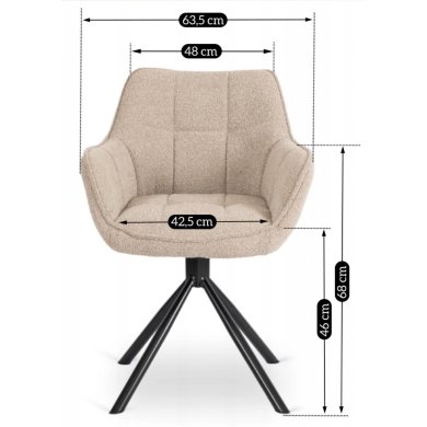 Обідній стілець поворотний Mebel Elit PEONY Бежевий ME.PEONY/BZ/T/K фото - 12