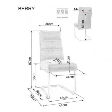 Обеденный стул Signal BERRY BREGO Оливковый BERRYBRCOL фото - 15