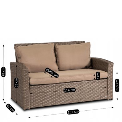 Комплект садових меблів Mebel Elit FLORYDA Бежевий ME.FLORYDA/BZ/RT/OGR/ZES фото - 13