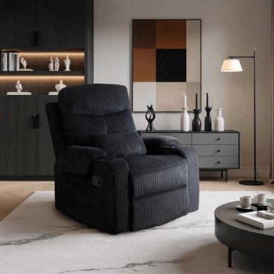 Крісло м'яке розкладне з реклайнером Mebel Elit TORRES Velvet Чорний ME.TORRES/CZ/SZTR/FW фото - 13