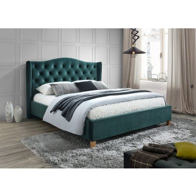 Ліжко Signal Aspen Velvet | 160х200 / Дуб / Зелений (Bluvel 78) ASPENV160ZD