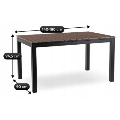 Комплект садовой мебели Mebel Elit ARGOS FRESNO 6 Черный ME.ARGOS/140-180/O/CZ/OGR/S:1|ME.FRESNO/CZ/RT/FW:6 фото - 13