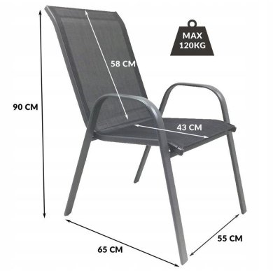 Садовий стілець Kontrast MINORKA Сірий 5.03.15055 фото - 11