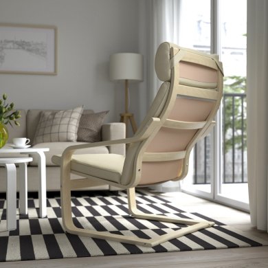 IKEA Кресло-качалка POANG Бежевый (ИКЕА ПОАНГ) 19830588 фото - 19