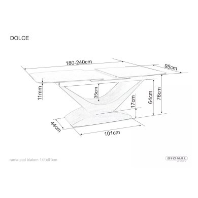 Раскладной обеденный стол Signal DOLCE Ceramic Marmur Орех DOLCESZOR180 фото - 12