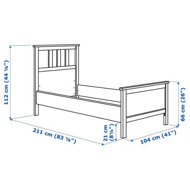 IKEA Ліжко HEMNES 90x200 см Білий (ИКЕА ХЕМНЭС) 89019572 фото - 16