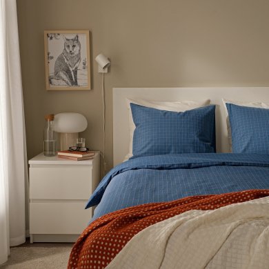 IKEA Комплект постельного белья DOFTAKLEJA 200x200 см Синий (ИКЕА ДОФТАГЛЮ) 70600579 фото - 4