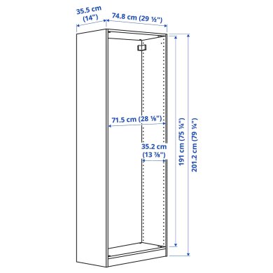 IKEA Корпус шкафа PAX (ИКЕА ПАКС) 60273417 фото - 2