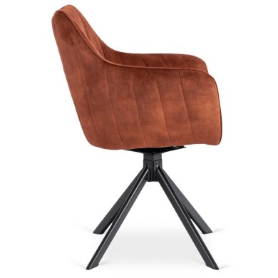 Обідній стілець поворотний Mebel Elit MUMBAI Welur Рудий ME.MUMBAI/RD/V/K фото - 3