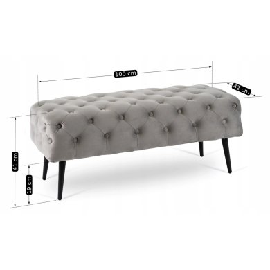 Скамья Mebel Elit VERA 2 Серый ME.VERA2/P/CZ/V/FW фото - 8