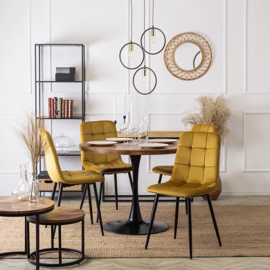 Обеденный стул Mebel Elit PERU Welur Горчичный ME.PERU/CU/V/K фото - 5