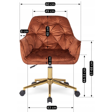 Офисное кресло Mebel Elit MILAN Коричневый ME.MILAN/RD/ZL/V/FO фото - 11