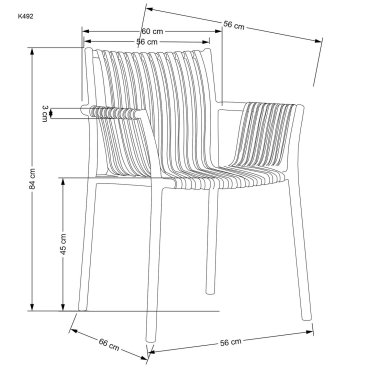 Садовий стілець K492 Чорний V-CH-K/492-KR-CZARNY фото - 23