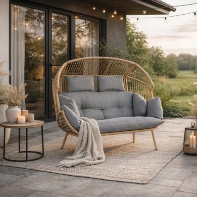 Садовый диван Mebel Elit KORYNT Серый ME.KORYNT2S/P/NAT/T/FW фото - 10