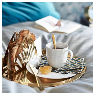 IKEA УЦЕНКА Поднос GLATTIS 38 см Золотой brak/70350113 фото - 5
