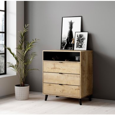 Комод Halmar Nest KM-2 | Дуб лефкас / Черный - 2 Комод Halmar Nest KM-2 | Дуб лефкас / Черный V-PL-NEST-KM-2 фото - 2