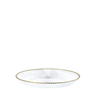 Тарелка десертная Homla MEGALO 21 см | Прозрачный / Золотой 200889 фото - 3
