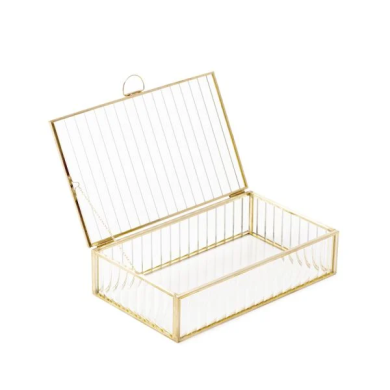 Скринька для прикрас Homla GRAZIA 20x12x5 см | Прозорий / Золотий - 2 Скринька для прикрас Homla GRAZIA 20x12x5 см | Прозорий / Золотий 215436 фото - 2