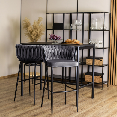 Барний стілець Mebel Elit FLORES Welur Сірий - 9 Барний стілець Mebel Elit FLORES Welur Сірий ME.FLORES/P/CZ/V/H фото - 9