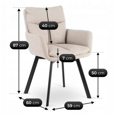 Обеденный стул поворотный Mebel Elit CORTADO Бежевый ME.CORTADO/BZ/CZ/T/K фото - 9