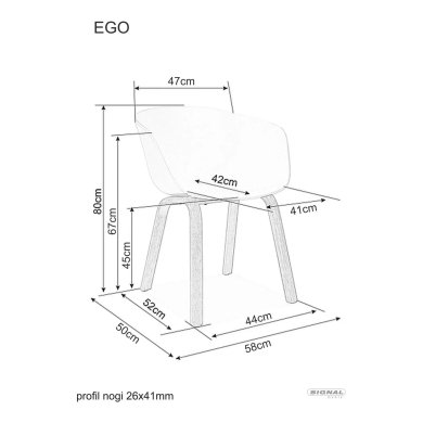 Обеденный стул Signal EGO Белый EGODB фото - 10