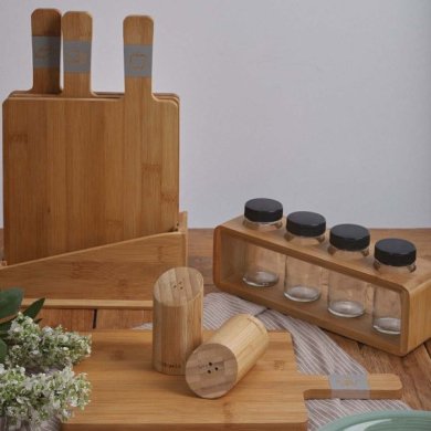 Набір для спецій Homla BAMBOU 26x8 см | Прозорий / Дерево - 9 Набір для спецій Homla BAMBOU 26x8 см | Прозорий / Дерево 206447 фото - 9