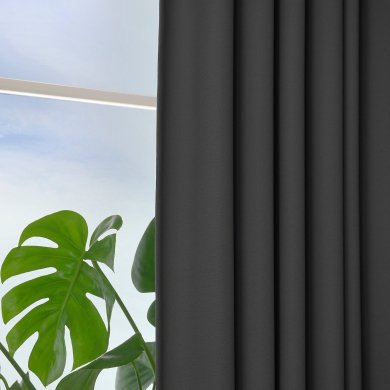 IKEA Шторы KORGMOTT 145x300 см 2 шт Темно-серый (ИКЕА КОРГМОТТ) 30597159 фото - 3