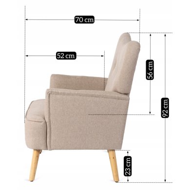 Кресло мягкое Mebel Elit BUNNY Бежевый - 13 Кресло мягкое Mebel Elit BUNNY Бежевый ME.BUNNY/BZ/DK/T/FW фото - 13