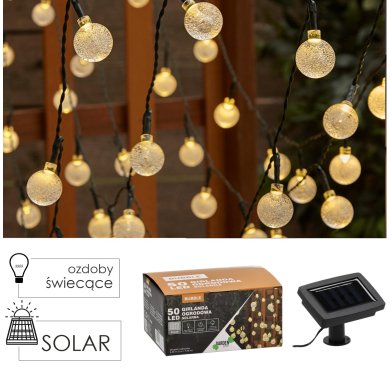 Гирлянда на солнечной батарее Garden Line 50 LED 9,35 м Теплый-белый SOL3767