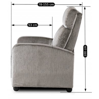 Кресло мягкое раскладное с реклайнером Mebel Elit DANNY Welur Серый - 15 Кресло мягкое раскладное с реклайнером Mebel Elit DANNY Welur Серый ME.DANNY/P/V/FW фото - 15