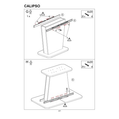 Розкладний обідній стіл Signal CALIPSO Білий CALIPSOBMSZ110IN фото - 6