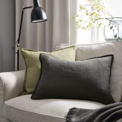 IKEA Декоративна наволочка LAGERPOPPEL 40x58 см Антрацит (ИКЕА ЛАГЕРПОПЕЛЬ) 30561805 фото - 3