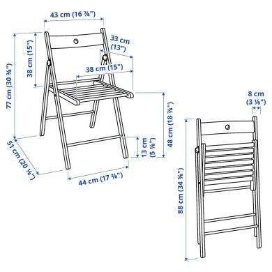 IKEA Обеденный стул складной FROSVI Бук (ИКЕА ФРОСВИ) 70534315 фото - 2