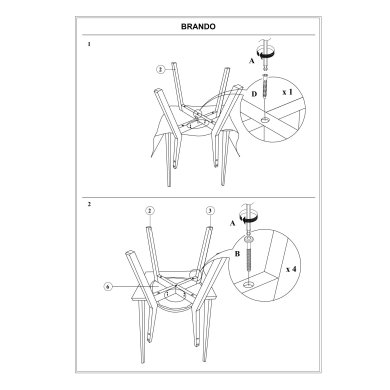 Обеденный стул Signal Brando Серый BRANDODSZ фото - 3