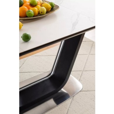 Раскладной обеденный стол Signal ARMANI Ceramic Marmur Белый ARMANIBC160 фото - 9