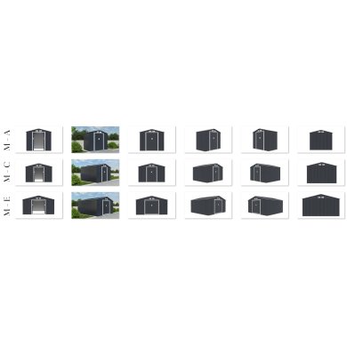 Садовий будиночок Corciano M-E 340x319x200 см Сірий 5901721058200 фото - 9