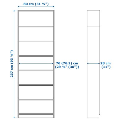 Стеллаж BILLY Белый - 2 IKEA Стеллаж BILLY Белый (ИКЕА БИЛЛИ) 59182201 фото - 2