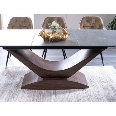 Раскладной обеденный стол Signal DOLCE Ceramic Marmur Орех DOLCESZOR180 фото - 8