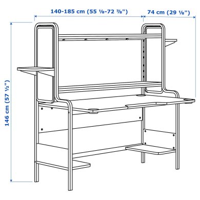 IKEA Комп'ютерний стіл FREDDE Білий (ИКЕА ФРЕДДЕ) 10451068 фото - 5